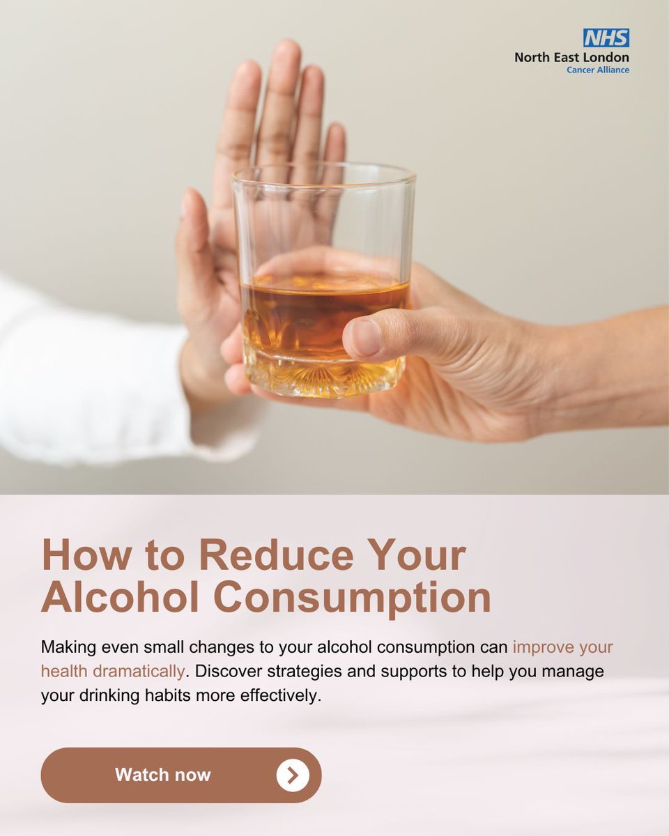 CancerNel's tweet image. Reduce Your Alcohol Consumption

Even small changes to your alcohol consumption can improve your health dramatically. 

Discover strategies and supports to help you manage your drinking habits more effectively. Watch now bit.ly/3WAA4Pr

 #HealthWellness #AlcoholReduction