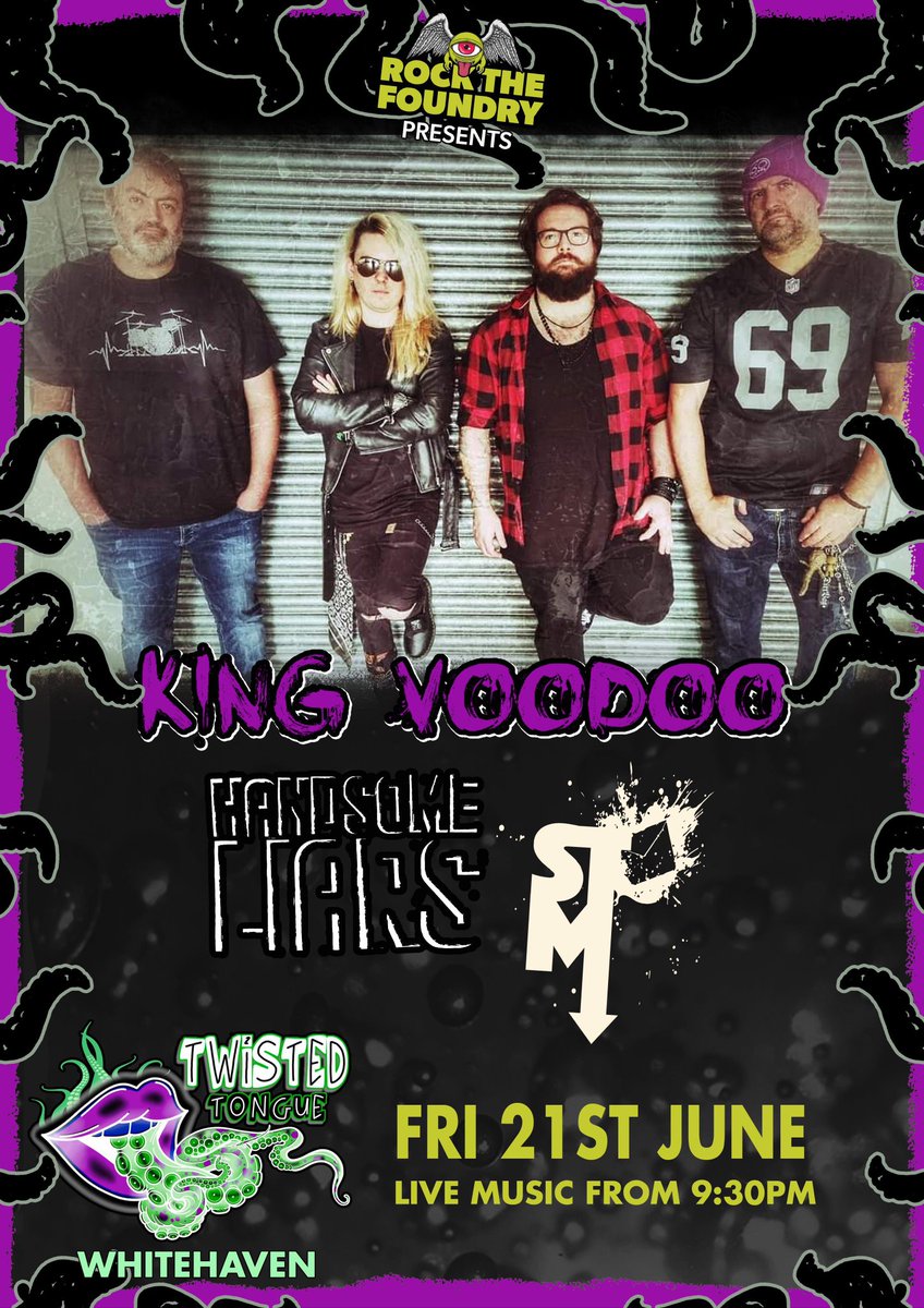 Kingvoodoo14's tweet photo. Next week is gig week !!! The album is coming along, maybe some teasers soon....

Twisted Tongue at Whitehaven, our first time here can't wait to bring the noise.

Thanks to Rock The Foundry  for putting the gig on.  We will be rockin it out with 

See you there and #bemorevoodoo https://t.co/5vjdTFRhYQ