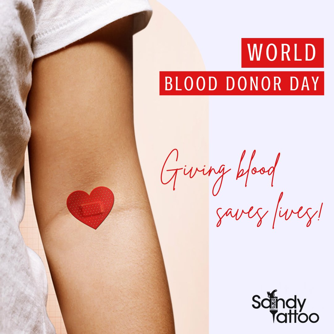 SandyTattoo1's tweet photo. Today marks World Blood Donation Day! 💉 Let's come together to make a life-saving difference. Every drop counts. Donate blood, save lives.

 #WorldBloodDonationDay #DonateBlood #SandyTattooStudio https://t.co/iUHvi2OYt9