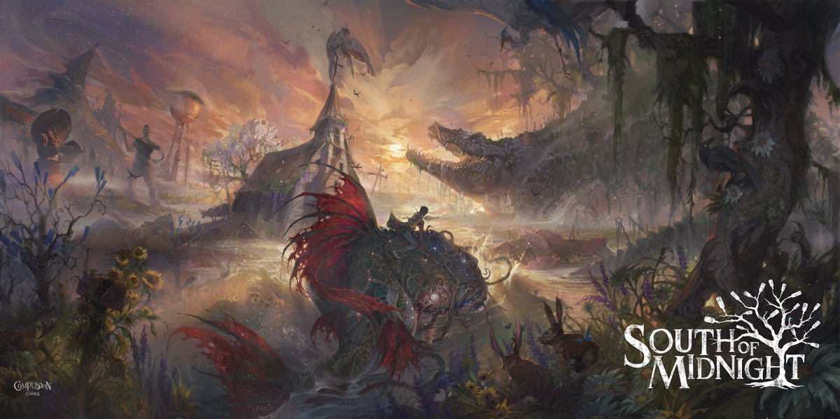 CompulsionGames's tweet photo. This bountiful concept art depicts Hazel’s journey across a Southern Gothic American Deep South where reality and fantasy are interwoven.

What do you see? Does anything catch your eye? https://t.co/bRWAHrN5o9