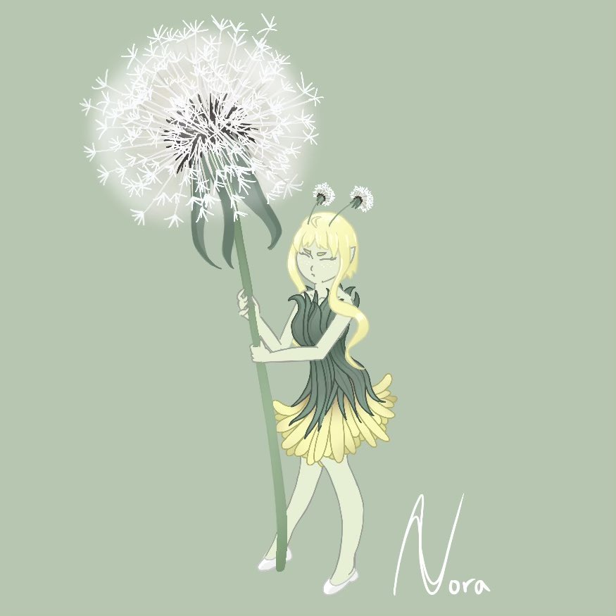 NoraNarii's tweet photo. A little dandelion fairy I drew over the weekend! I want to 3D model her so bad! #art #fairy https://t.co/mbq1o37Fmm