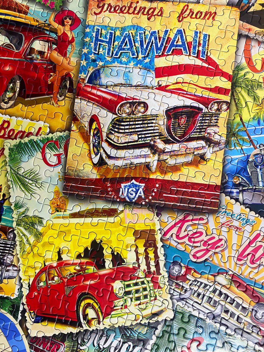 europuz's tweet photo. 🌴Summer nostalgia awaits with our "Vintage Travel Collage" 1000-piece puzzle☀️!
This one is perfect for those who love old cars, travelling, sunshine and lots of colours!

#sun #travel #roadtrip #vintagecars #eurographics #ılovepuzzles https://t.co/oiCcVuabil