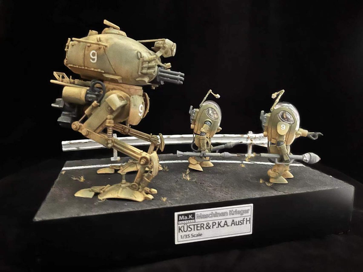 yinghuo2196's tweet photo. 1/35 海洋堂 kuster＆P.K.A. Ausf.H
#mak #sf3d #マシーネン #マシーネンクリーガー #maschinenkrieger #maschinen #kowyokoyama #横山宏 #Hasegawa #KUSTER #キュスター #ARTPLA #海洋堂 https://t.co/U9a50mJWnv