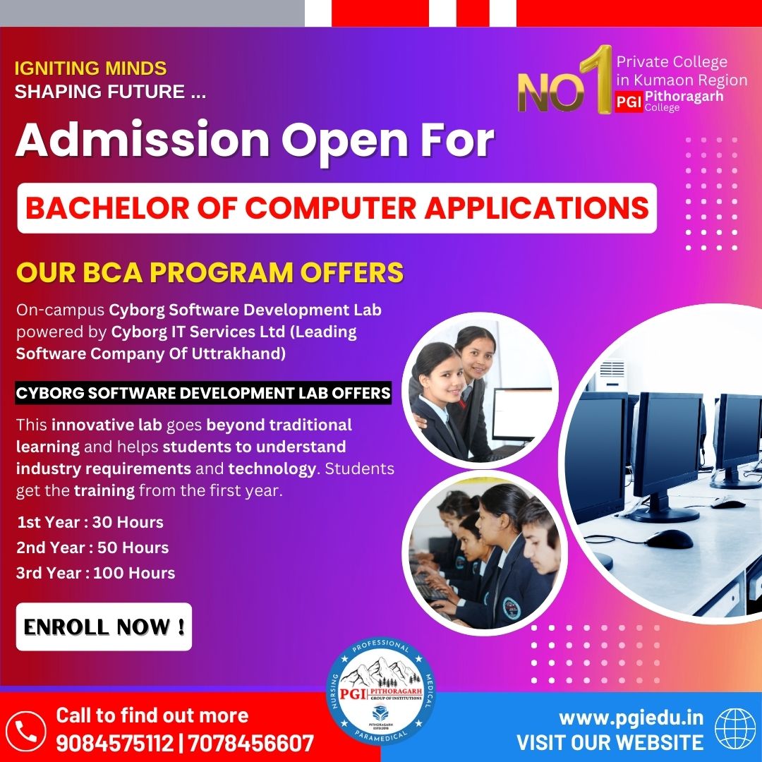 PGI_Pithoragarh's tweet image. PGI College&apos;s BCA program features the exclusive Cyborg Software Dev Lab 👨🏼‍💻(by Cyborg IT Services Ltd ) for hands-on industry experience👩🏿‍💻 to our BCA Students🧝‍♂️.
#PGIPithoragarh #PGICollegePithoragarh #bachelorofcomputerapplications #computerscience #sheetalsharmaedu  #bca