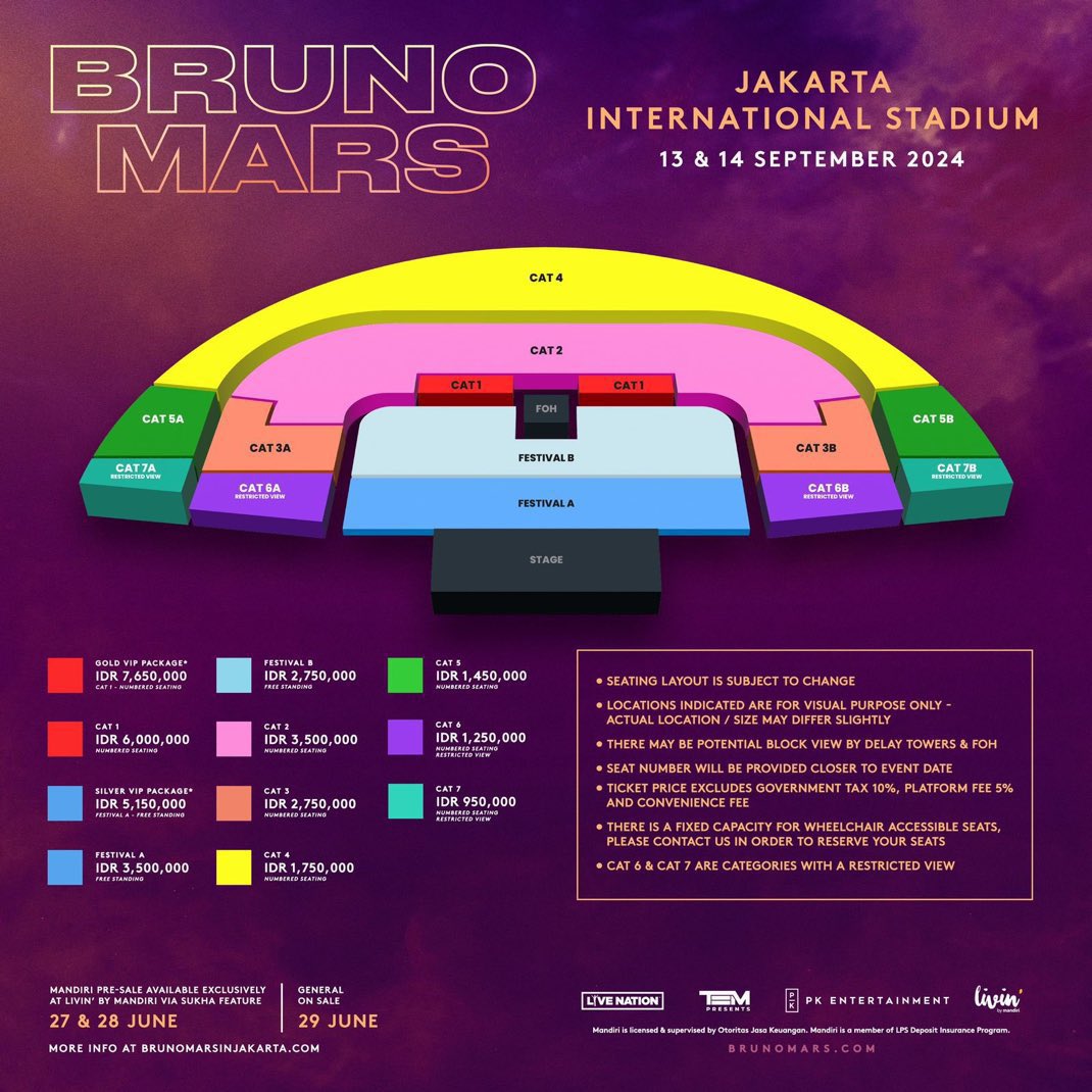 OPEN JASTIP TICKET Bruno Mars Live in Jakarta 2024
Fee : 350k/tix

✅Fullpay H-1 Ticketing
✅Diurus sampai tiket fisik
✅WA Grup

tnc : bit.ly/44Imbk1

🚫LIMITED SLOT🚫
❌❌✅✅✅✅✅

t. WTS JASA WAR TIKET TRUSTED
#BRUNOMARS #BRUNOMARSinJAKARTA