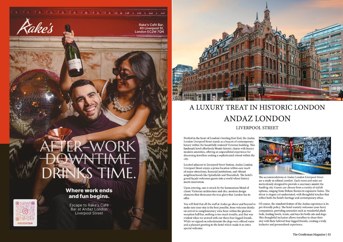 The Gentleman Magazine (@gentlemanzine) on Twitter photo Read our review of Andaz London Liverpool in the latest issue of The Gentleman Magazine, which is now available to read in Print: bit.ly/3UQ1G28 or on Readly: bit.ly/2urJsce
<a href="/AndazLondon/">Andaz London Liverpool Street</a>
<a href="/Andaz/">Andaz Hotels & Resorts</a>
#London #LuxuryLiving Read our review of Andaz London Liverpool in the latest issue of The Gentleman Magazine, which is now available to read in Print: bit.ly/3UQ1G28 or on Readly: bit.ly/2urJsce
<a href="/AndazLondon/">Andaz London Liverpool Street</a>
<a href="/Andaz/">Andaz Hotels & Resorts</a>
#London #LuxuryLiving