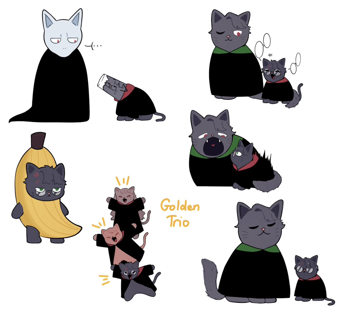 Hazelnut_0214's tweet photo. Cat doodles 
#Tomarry #Harrymort #GoldenTrio https://t.co/VLlnaw7Iur
