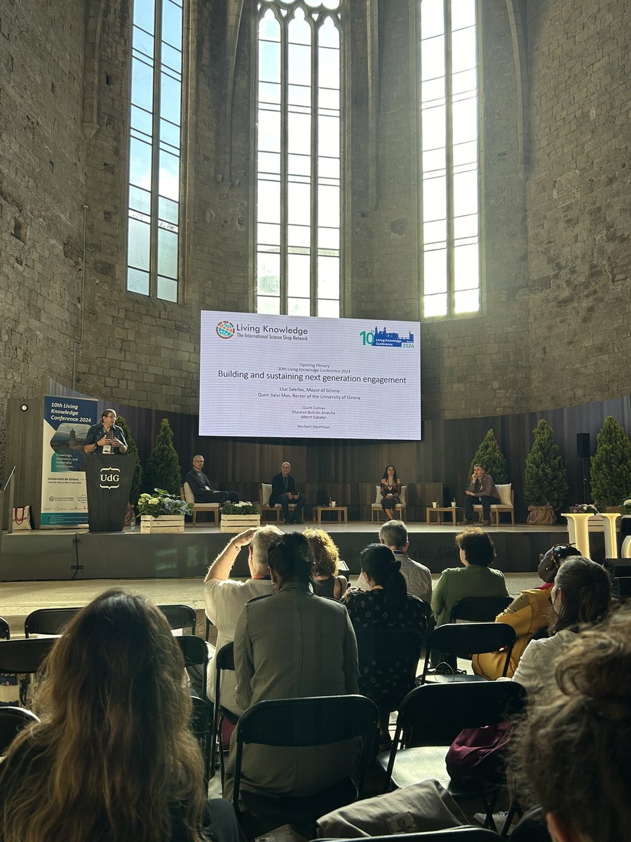 Ready, steady - GO! 
Opening plenary begins with Norbert Steinhaus, <a href="/RectorUdG/">Rector UdG</a> Albert Sabater, Maialen Beltran and Quim Comas at the Aula Magna Modest Prats of the <a href="/univgirona/">Universitat de Girona</a> 

<a href="/InterUdG/">UdG International</a> <a href="/ScienceShops/">Living Knowledge Net</a> 
#LivingKGirona