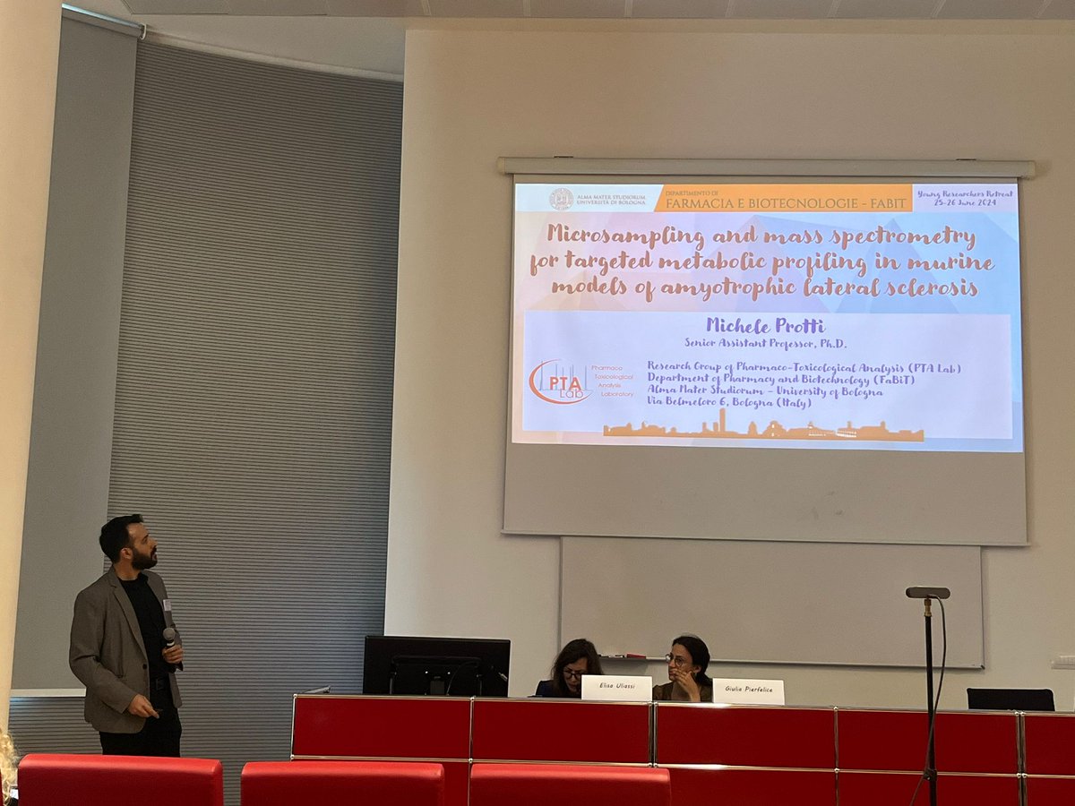 PTA_Lab's tweet image. #Microsampling and #MassSpectrometry for biomarker research: @Michele_Protti presenting at the @Unibo #FaBiT Department Young Researchers Retreat
@Laura_Mercolini