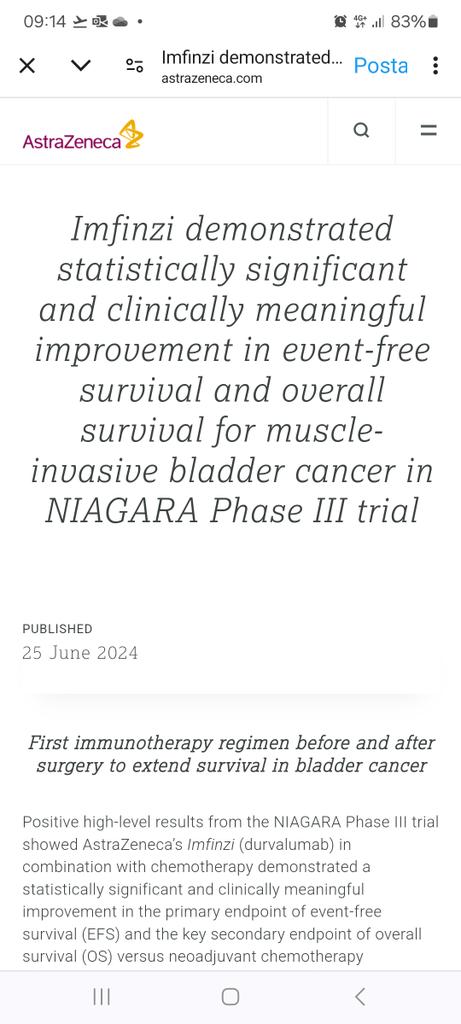 Roberto Iacovelli (@driacovelli) on Twitter photo 📢 Nuova possibilità di cura per pazienti affetti da tumore vescicale muscolo infiltrante eleggibili a chirurgia. Prima evidenza di come l'immunoterapia ⬆️ la sopravvivenza insieme alla chemioterapia! ✅️ astrazeneca.com/media-centre/p… <a href="/AssPalinuro/">associazionepalinuro</a> 📢 Nuova possibilità di cura per pazienti affetti da tumore vescicale muscolo infiltrante eleggibili a chirurgia. Prima evidenza di come l'immunoterapia ⬆️ la sopravvivenza insieme alla chemioterapia! ✅️ astrazeneca.com/media-centre/p… <a href="/AssPalinuro/">associazionepalinuro</a>
