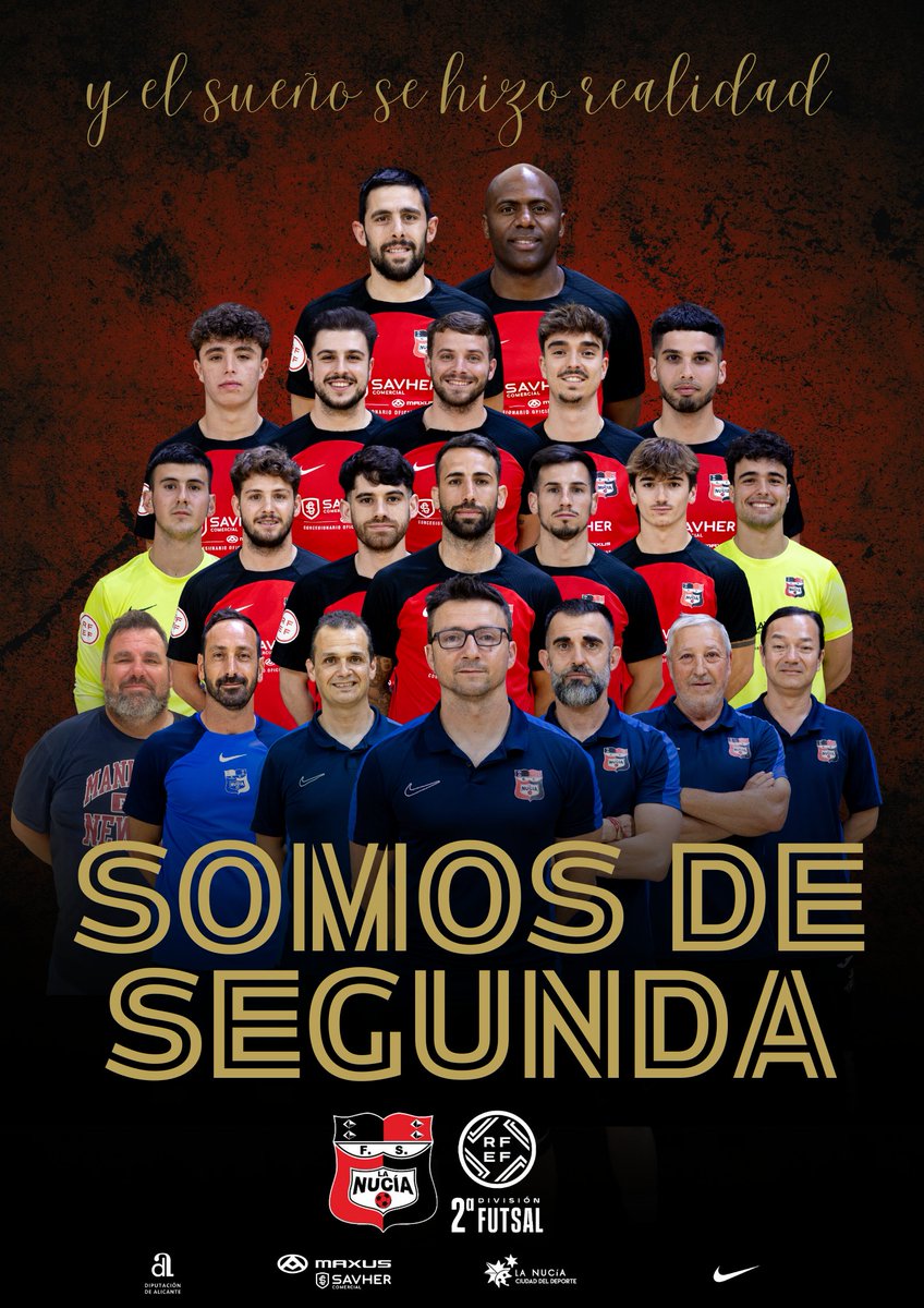 ⚽ Nuestros profesores de Técnico Deportivo de Fútbol Sala <a href="/poveda_oscar/">Óscar G* Poveda</a> y <a href="/ALBADADA5/">dada</a> consiguen el ascenso a 2ª Segunda División con <a href="/CFS_Pinatar/">Zambú CFS Pinatar Cerramientos Abatibles</a> y <a href="/CDNuciaFS/">CD Sporting FS La Nucía</a>.

🧡 Estamos muy orgullosos de poder contar con vosotros y de que sigáis creciendo en vuestros equipos.

👏🏼 ¡Enhorabuena!