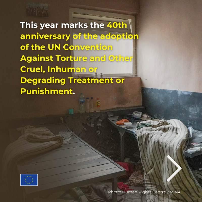 eu_eeas's tweet photo. 40 years ago, the UN Convention Against Torture and Other Cruel, Inhuman or Degrading Treatment or Punishment (UNCAT) was adopted.
Yet, more action is needed to fully implement it.
On Intl Day in Support of Victims of Torture, the EU calls for a zero-tolerance policy.