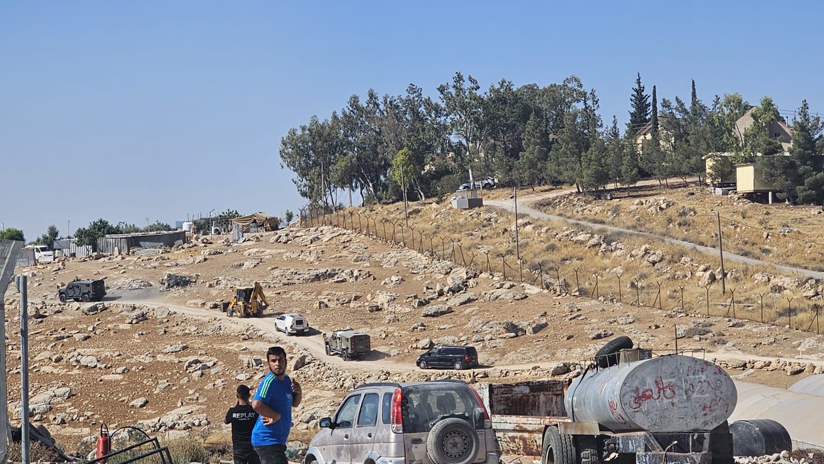 Israeli demolition forces in Umm Al Khair village, Masafer Yatta right now.  They've destroyed multiple homes and a communicate t that serves everyone. They say they will destroy more then 25 homes today leaving 1/3 of the village homeless.
