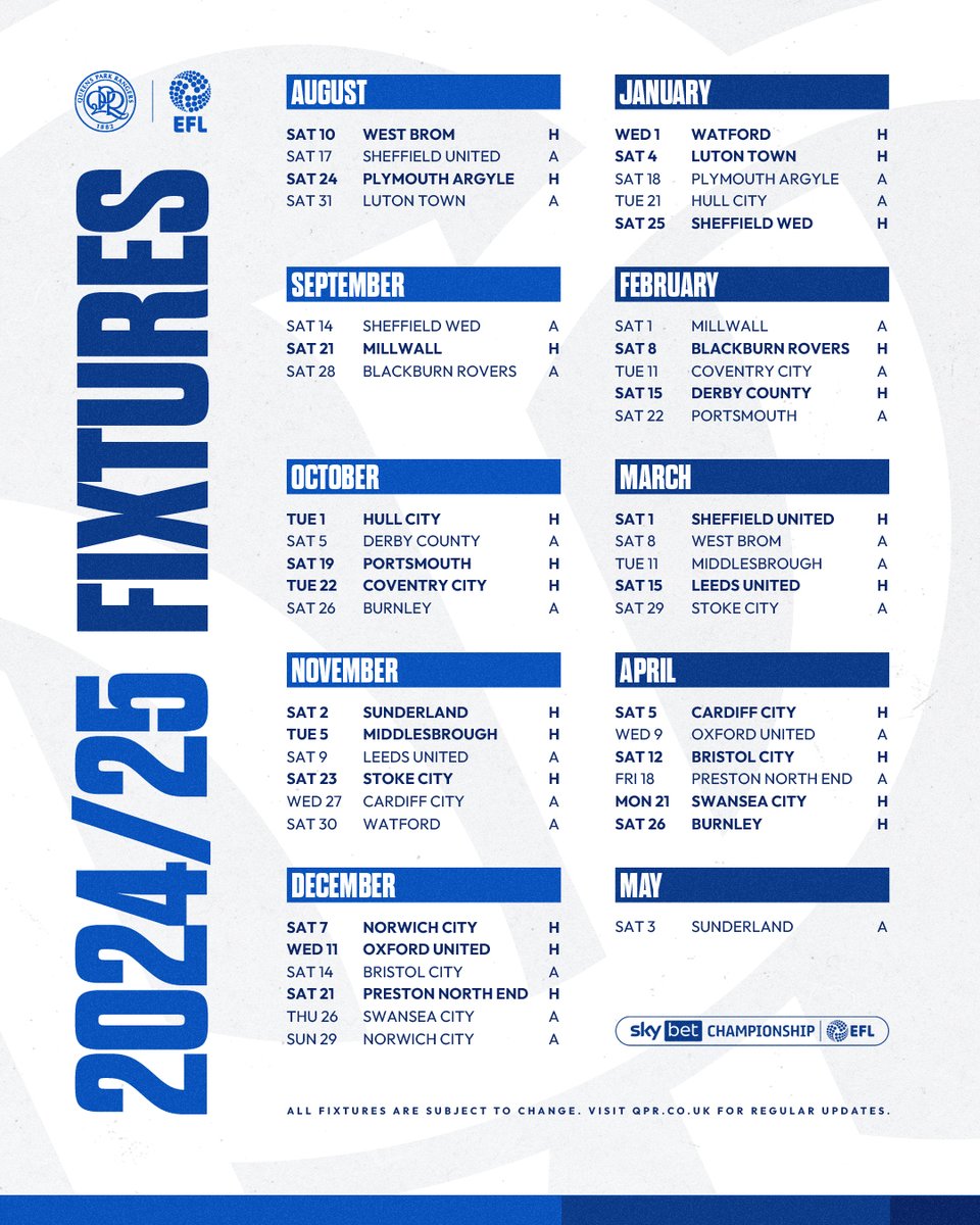 Fixtures: 𝗥𝗘𝗟𝗘𝗔𝗦𝗘𝗗! 🔓

Our 24/25 schedule is here 🤗