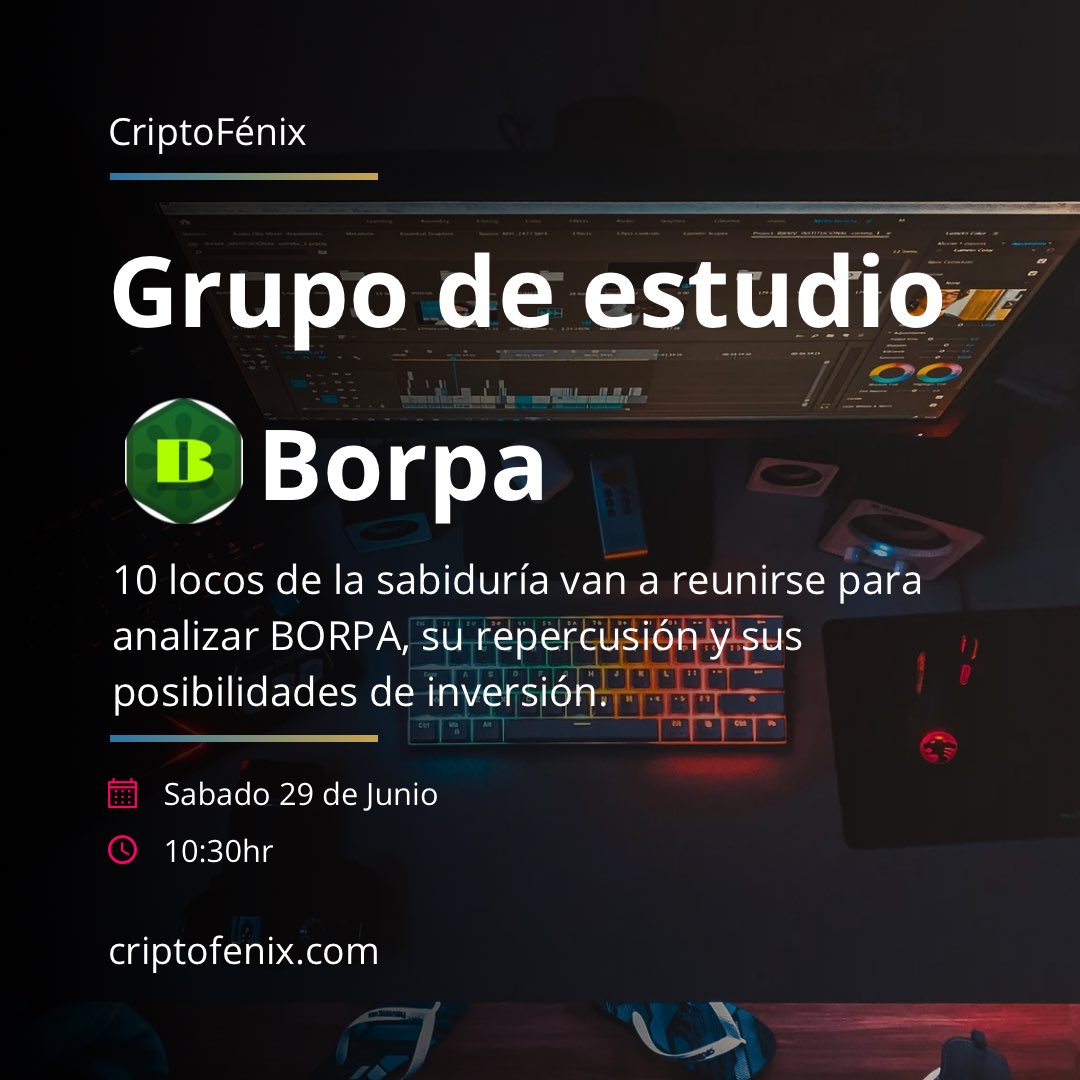⛔️Si no eres Holder no vas a participar. 

Solo 10 personas. Grupo reducido para poder aprender y aprotar al máximo. 

Solo ellos van a poder decidir una estrategia de inversión.

Pero sobretodo van a aprender como funciona Borpa y la repercusión que va a tener en el mercado.