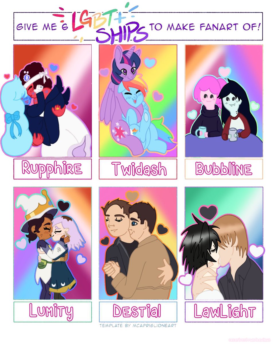 sydneyissleepy's tweet image. Happy pride month ya queers!! 🫶🌈

(og creds go to @mcapriglioneart) 

#myart #template #templatechallenge #ships #lgbtqiapride #lgbtqia  #lgbtqpride #lgbtq #lgbt #lesbian #bisexual #bisexual #pansexual #gay #rupphire #twidash #bubbline #lumity #destial #lawlight #digitalart