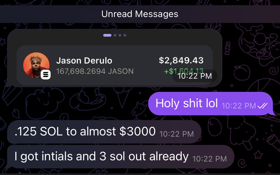 100xgemfinder's tweet photo. dude put $15 bucks into $JASON using @FinderBotX and is up nearly $3,000 

😹 alternate universe i swear https://t.co/haUDbeqmMH