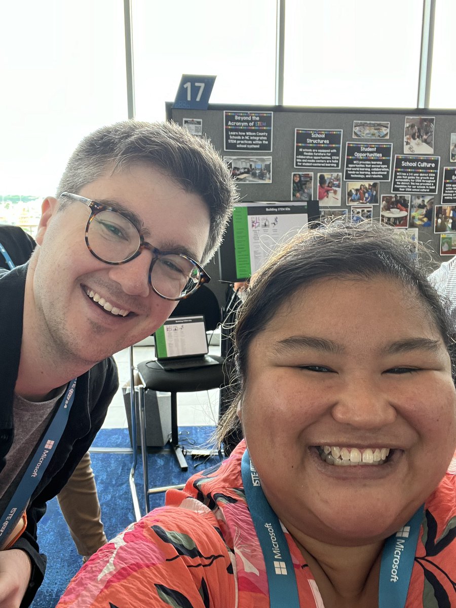 TheSTEMnerdette's tweet image. When your new friend from the #magnificent37 @kenanfellows cohort comes to visit during your presentations at #ISTElive24 in Denver, you have to take a selfie! 🎉❤️