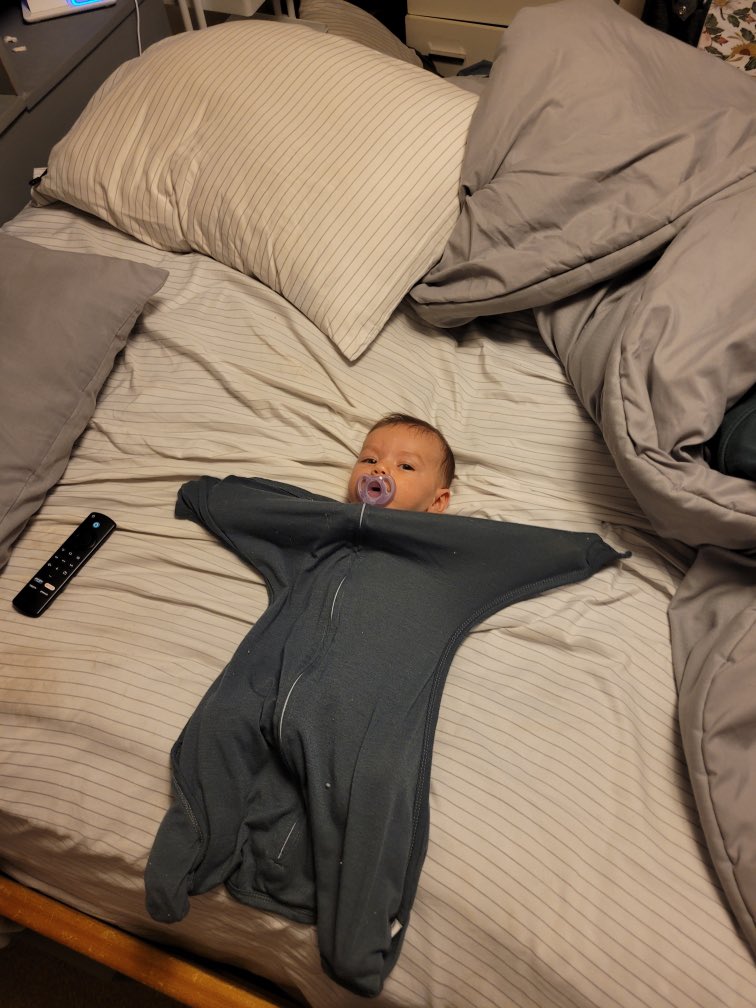 EmilyEarl10's tweet photo. My friend &amp; I went to a concert the other night, and it was her first night away from her baby, so we asked her husband how it was going and this was the update pic he sent back https://t.co/JhLqyaLhna