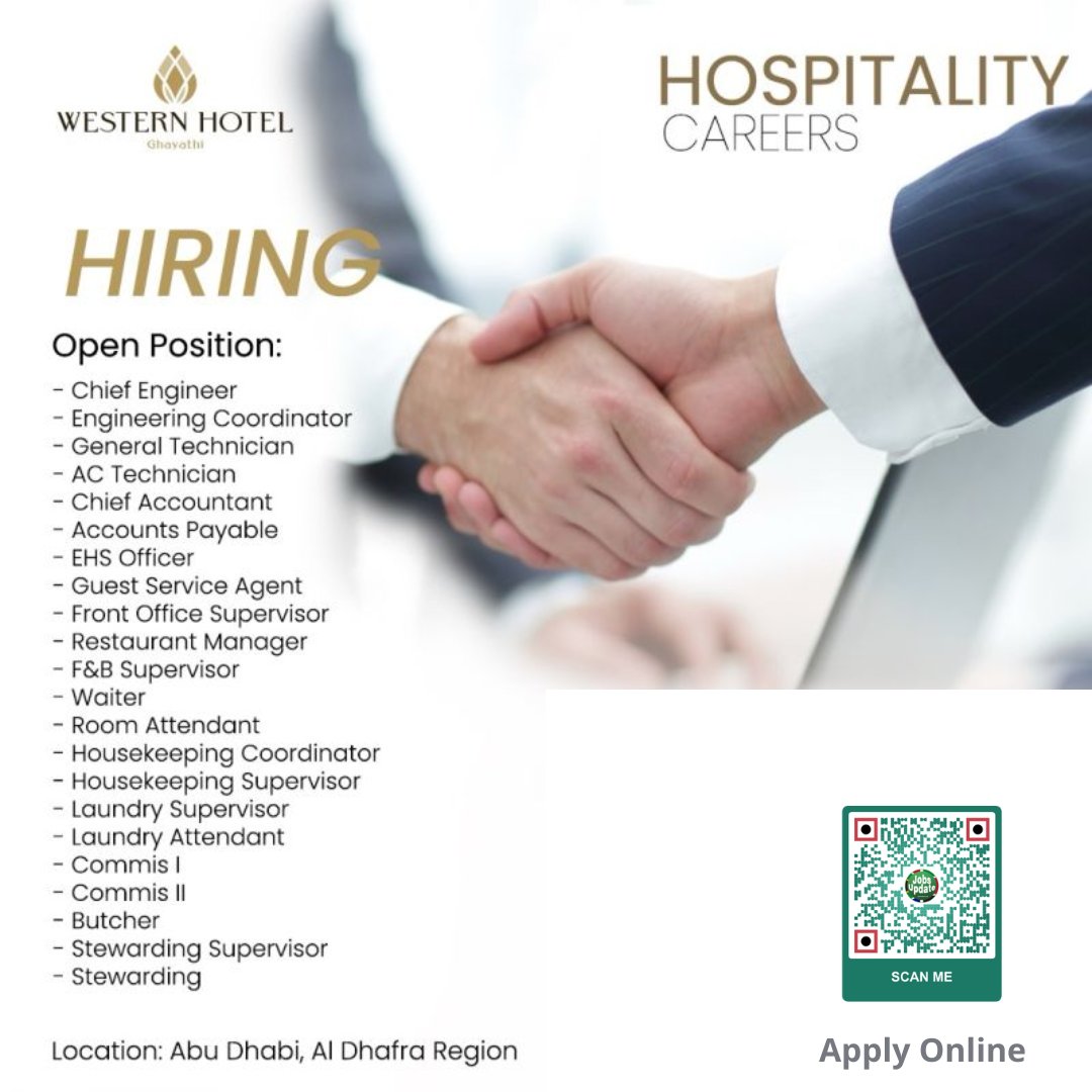 JobsArchives's tweet photo. Western Hotel Ghayathi Abu Dhabi Is Hiring!!!
Apply online: https://t.co/jmClSoYD71
#JobsArchives #job #WesternHotels #Ghayathi #JobOpportunities #HospitalityCareers #NowHiring #HotelJobs #UAEJobs #WesternHotelGhayathi #CareerOpportunities #JoinOurTeam https://t.co/glC2Wvdwtk