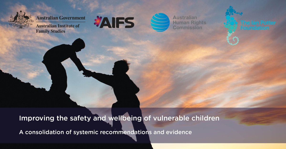 What more can be done to improve the safety and wellbeing of vulnerable children and young people? Read the key recommendations in our latest research report in collaboration with @AIFS_gov_au: loom.ly/1VK7svc

#ChildProtection #YouthJustice
