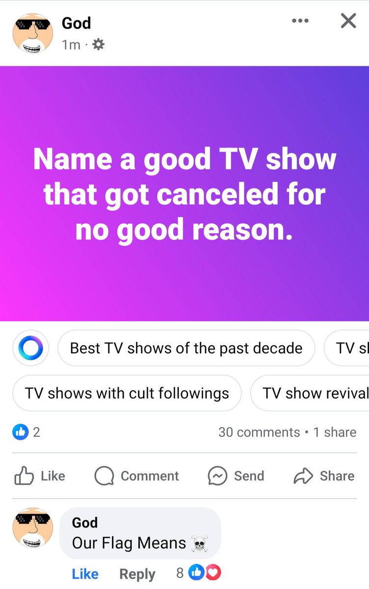 smishrae's tweet photo. You're so right, @thegoodgodabove. Absolutely no reason!! #dontstreamonmax , God says so! #saveOFMD #ourflagmeansdeath #ofmd https://t.co/QrC5pX7Rru