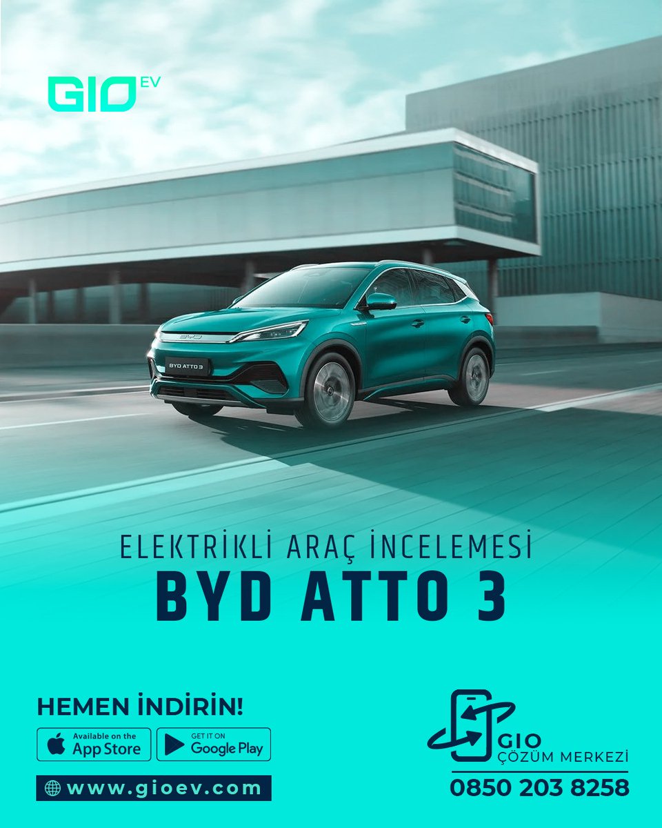 BYD ATTO 3, 420 km menzile sahiptir. 100 km hıza 7.3 saniyede ulaşabilmektedir. DC şarj ünitesiyle kısa sürede %80 seviyede şarj olabilmektedir.
.
.
#gioev
#gioevcharger
#renewableenergy
#yenilenebilirenerji
#gunesenerjisi
#şarjistasyonu 
#chargingstation  
#hızlışarj 
#emobilite