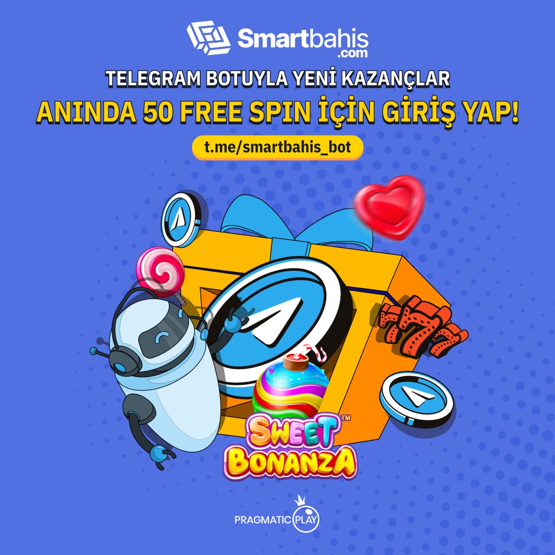 🍭@smartbahis_bot ile hesabına giriş yapan herkes Sweet Bonanza'da 50 free spin kazanıyor! 

✅ Botu Aktif Et : t.me/smartbahis_bot

💙 Üye Ol : rebrand.ly/twittersmart

‼️ Aktarımlar canlı destek ekibimiz tarafından yapılmamaktadır. 50 free spin otomatik aktarılmaktadır.