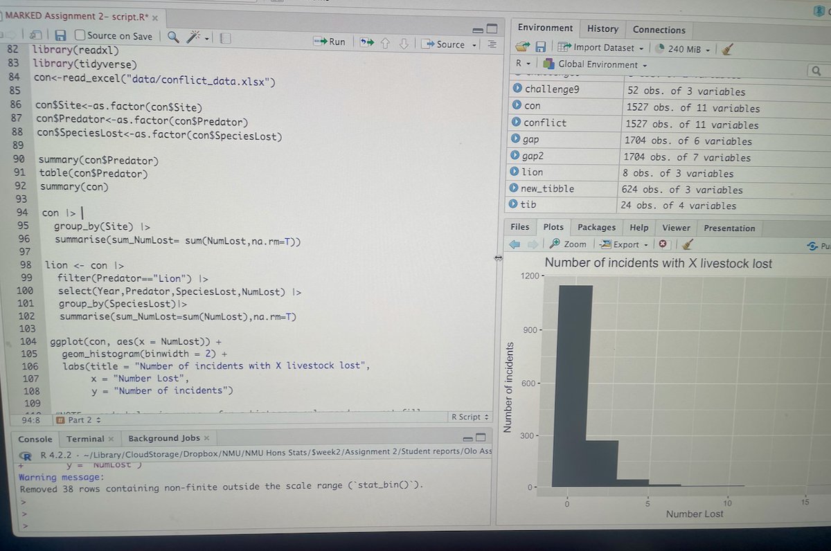 Timothy Kuiper (@timothykuiper) on Twitter photo Teaching Stats and R to BSc Hons students here
<a href="/MandelaUniGC/">MandelaUni George</a>. Amazed at their R coding after just 2 weeks. Below script from assignment 2. Most have done almost no stats and zero R. They sat for 5 hrs in working at their assignments, though they were free to leave after 2h Teaching Stats and R to BSc Hons students here
<a href="/MandelaUniGC/">MandelaUni George</a>. Amazed at their R coding after just 2 weeks. Below script from assignment 2. Most have done almost no stats and zero R. They sat for 5 hrs in working at their assignments, though they were free to leave after 2h