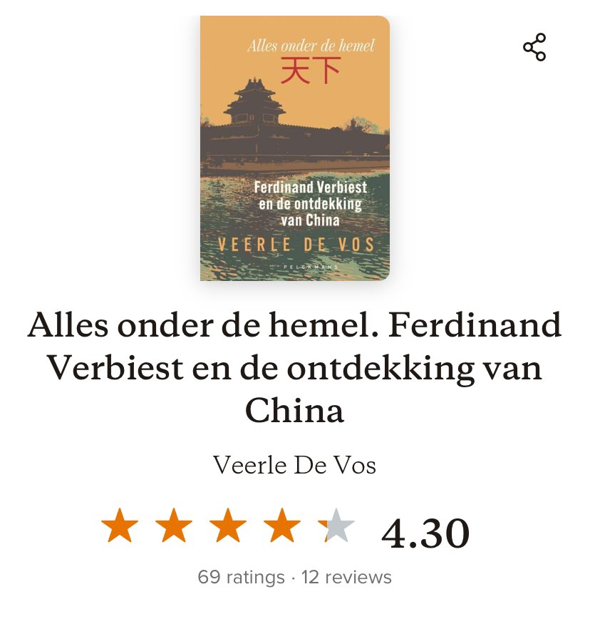 devosve's tweet image. Zeer vereerd met de mooie score voor ‘Alles onder de hemel’ op @goodreads, “Aanrader voor als je nog eens echt wil reizen” dixit een lezer 🙂.