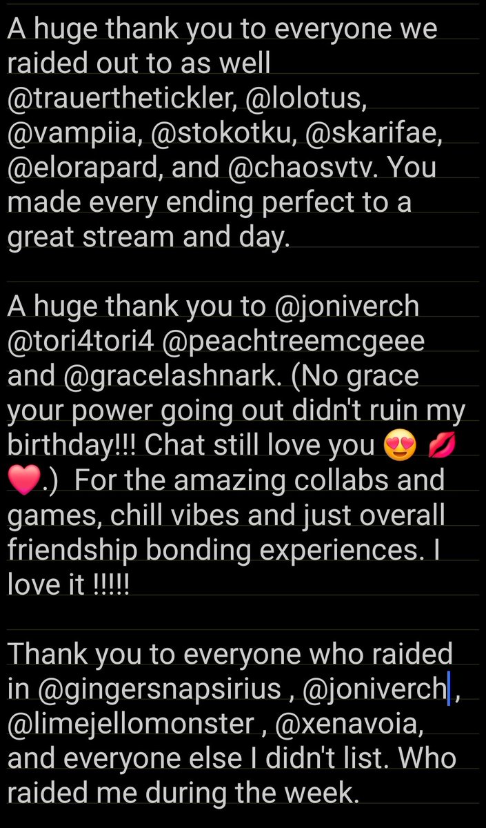 LimeriVT's tweet photo. Here is my official birthday subathon thank you. Im so sorry it took so long!!!!

@JoniverCH @stoKotku @CHAOSVtuber @mxtsukee @SkariTheFae @MonsterJello @SnapSirius @xenavoia @Fifiart81 @Kyara009_ @Tori4Tori4 https://t.co/ZfhP0KWR7U