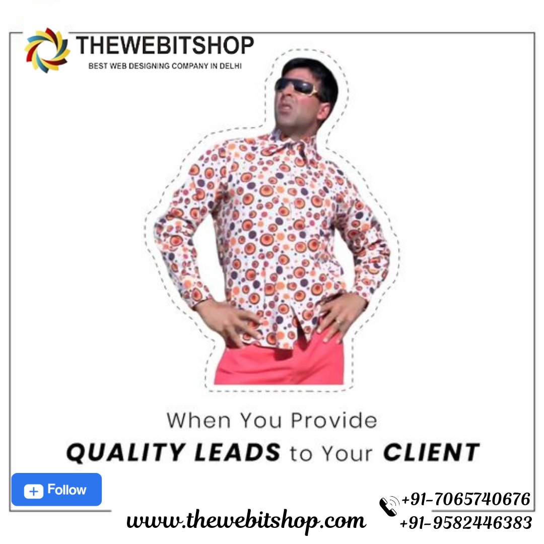 TheWebITShop's tweet image. 👉Get quality #Leads for your #Business and take your Business to next level
#marketing #leadgeneration #onlinemarketing 

🔘#TheWebITShop - Rated No.1 #WebDesigning &amp;amp; #DigitalMarketing Company in India.
📞+91-7065740676/9582446383
📧tws.laxmi@gmail.com
🌐 thewebitshop.com/digital-market…