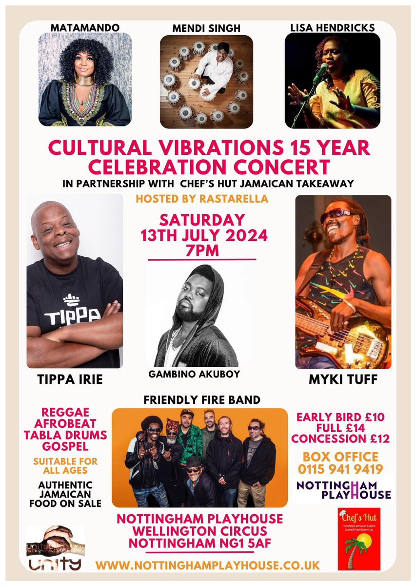 Rastarella L Falade - Cultural Vibrations (@rastarella) on Twitter photo Saturday 13th July at <a href="/NottmPlayhouse/">Nottingham Playhouse</a> nottinghamplayhouse.co.uk/events/cultura… headlined by <a href="/tippairie7665/">Tippa irie</a> <a href="/MykiTuff/">Myki Tuff</a> & <a href="/FriendlyFireBan/">FriendlyFireBand</a> Saturday 13th July at <a href="/NottmPlayhouse/">Nottingham Playhouse</a> nottinghamplayhouse.co.uk/events/cultura… headlined by <a href="/tippairie7665/">Tippa irie</a> <a href="/MykiTuff/">Myki Tuff</a> & <a href="/FriendlyFireBan/">FriendlyFireBand</a>