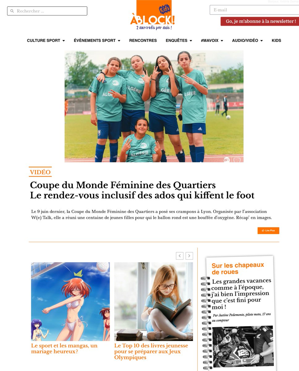 ÀBLOCK! (@ablock_mag) on Twitter photo Hey pssst, c'est le spécial Kids aujourd'hui ! Comme 2 mercredis/mois, les jeunettes prennent le pouvoir sur ÀBLOCK! Le sport se décline au féminin, mais aussi en petit format. À retrouver tte l'année ds notre rubrique KIDS dédiée !
<a href="/wetalk_e/">We Talk France</a> <a href="/aikidoffaaa/">Aikido FFAAA</a> #sport #enfants #media Hey pssst, c'est le spécial Kids aujourd'hui ! Comme 2 mercredis/mois, les jeunettes prennent le pouvoir sur ÀBLOCK! Le sport se décline au féminin, mais aussi en petit format. À retrouver tte l'année ds notre rubrique KIDS dédiée !
<a href="/wetalk_e/">We Talk France</a> <a href="/aikidoffaaa/">Aikido FFAAA</a> #sport #enfants #media