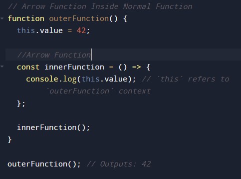 MadhavGanesan's tweet image. 🚀Arrow VS Normal Functions!✨ 

Arrow Functions:
🔗Lexically bind this
🏗️Cannot be used as constructors
🔄Ideal for nested functions

Normal Functions:
🔄Dynamically scoped this
🏗️Can be used as constructors
🔧Require manual &apos;this&apos; setting

#javascript30 #MadWeb #learninpublic