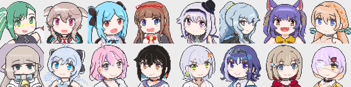 「今まで作ってきたどっとライブ&amp;ぶいぱいドット絵シリーズまとめ・格ゲー、ア」|かる〜🌹🍋のイラスト