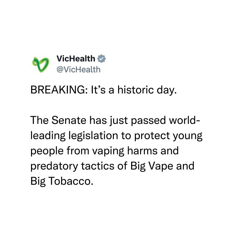 Here’s what it means: 

✅ It will keep vapes out of reach of children 
✅ It will put a stop to predatory marketing
✅ Adults will still be able to quit smoking using vapes from a pharmacy, as lastline therapy
✅ There will be new penalties for retailers possessing banned vapes