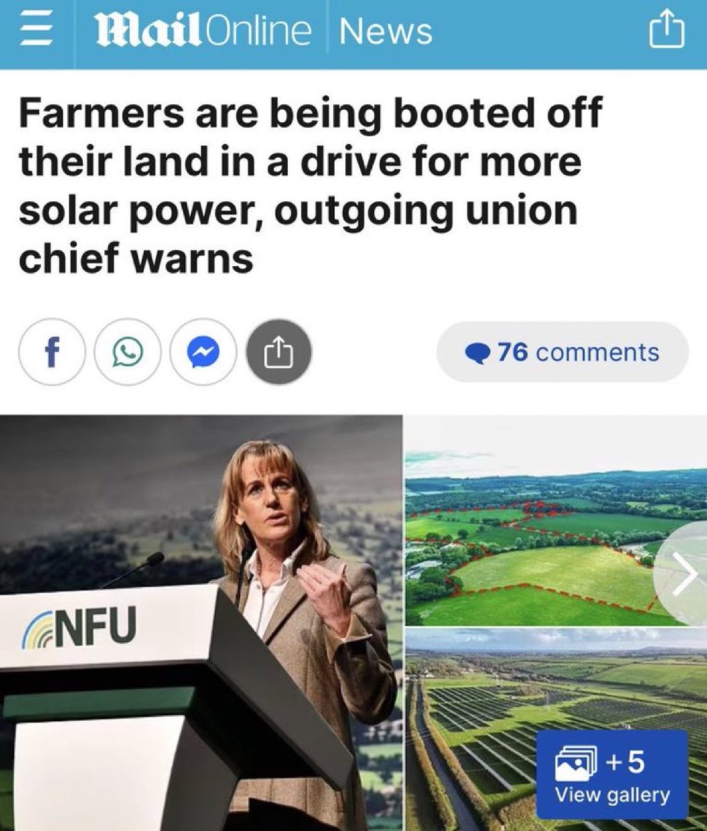 Food security must be protected. Mass scale acreage solar panels should not be put on prime agricultural land. Put them on car-parks, rooftops or brownfield land instead.