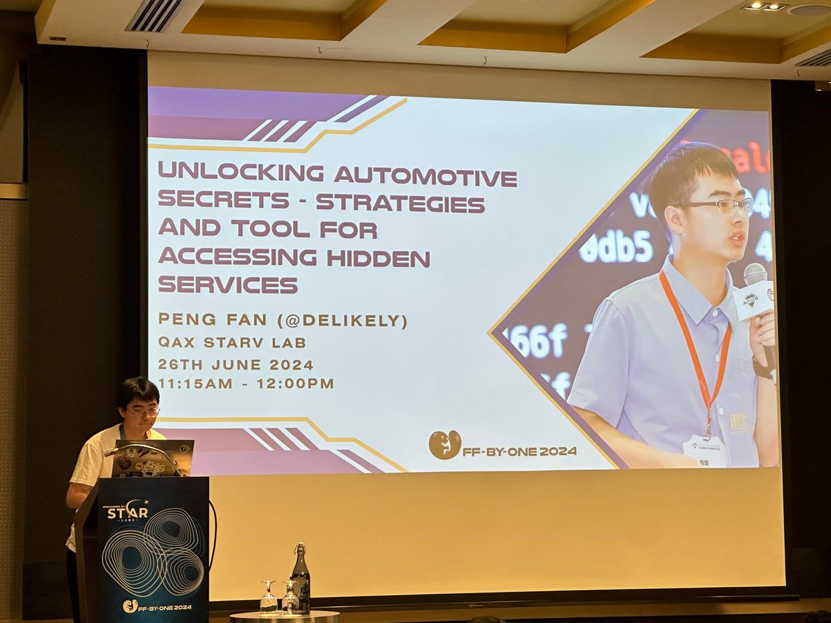 offbyoneconf's tweet photo. The rocket 🚀 continues fly high @offbyoneconf , @delikely delivered another great presentation for car-hacking enthusiasts and fellow offensive security fans with his paper.
Go go go! https://t.co/4DRwiTGdkU