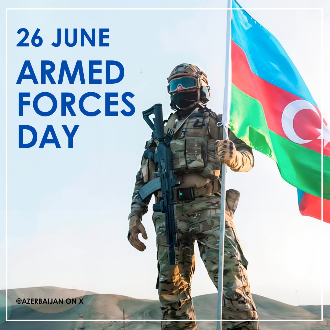 On the occasion of #ArmedForcesDay of #Azerbaijan, we sincerely congratulate all of our servicemen &amp; wish them the best of luck in their responsible work. Deeply grateful to all the brave men &amp; women who serve our country w/courage &amp; dedication.

Silahlı Qüvvələr Günümüz Mübarək!