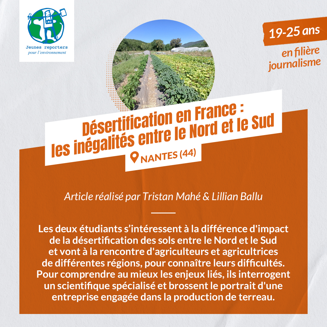 L'annonce du palmarès s'achève avec les 4 reportages qui ont obtenu une mention spéciale "Désertification des sols" de la part du jury !🏆
Félicitations aux jeunes reporters pour leur engagement dans la sensibilisation à cet enjeu crucial !👏
👉jeunesreporters.org/les-reportages/