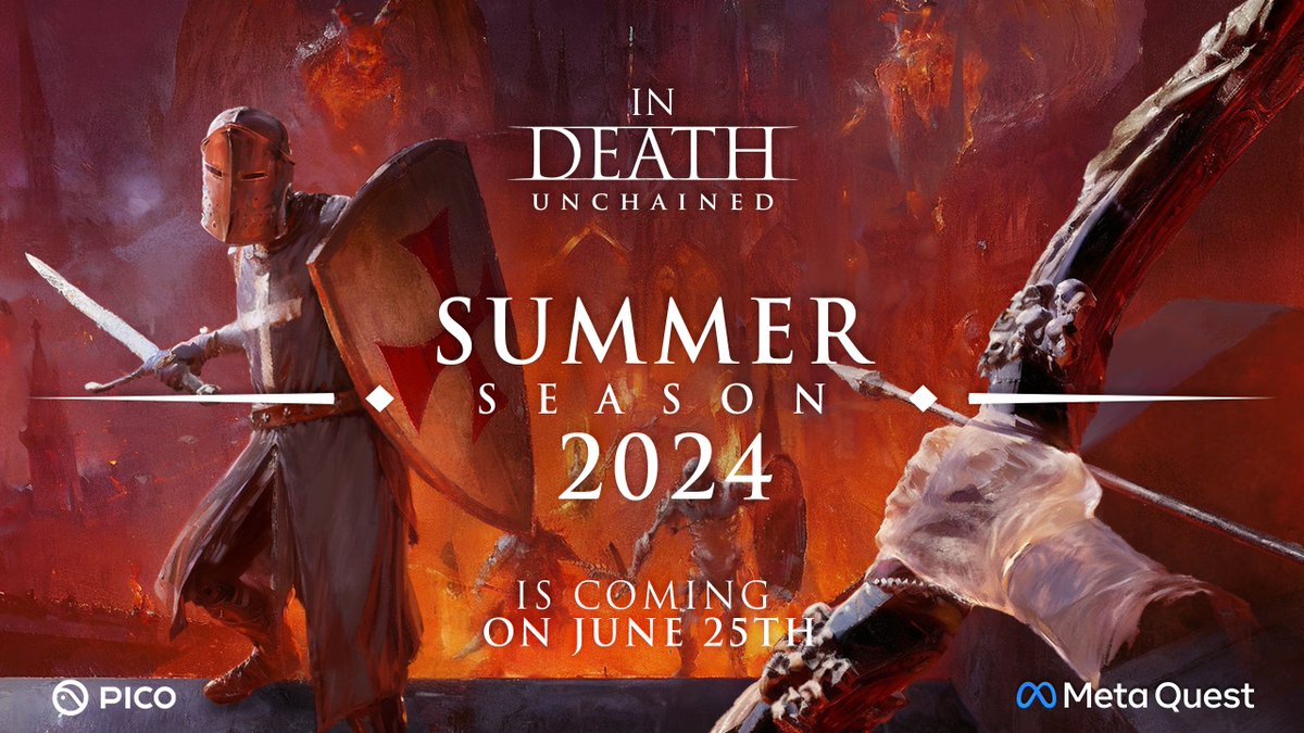 Archers!🏹
We'd like to remind you that the current Season is ending. It will be fully closed tommorow, on June 25th. 
Summer Season 2024 will start soon and will bring along new challenges for you! 
#VR #Quest3 #InDeathUnchained