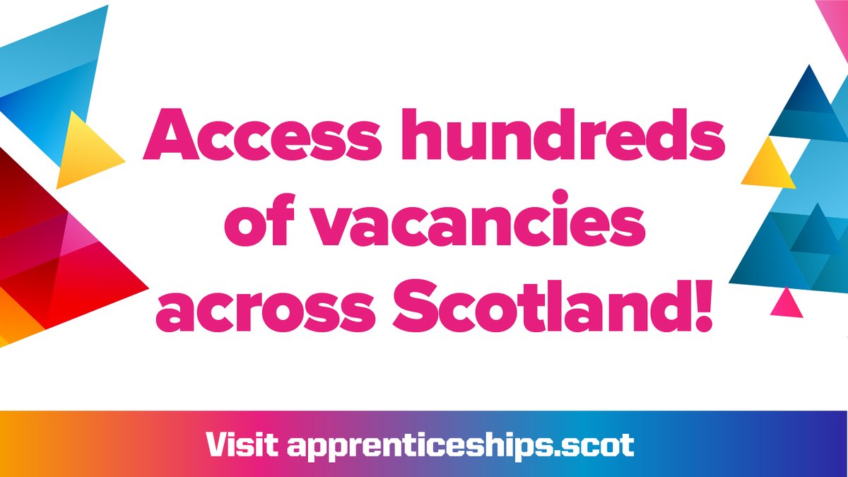 There are hundreds of apprenticeship opportunities available on apprenticeships.scot, with Modern and Graduate apprenticeship vacancies across the country!

Find the ideal #apprenticeship for you and apply today! 👉 apprenticeships.scot
