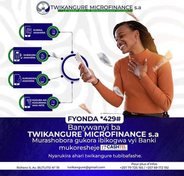 AgasekeTv's tweet photo. #Burundi Le saviez-vous, avec @CASHTEL412040 , vous pouvez faire toutes vos transactions bancaires sur votre compte ouvert à @twikanguremf. Ne vous inquiétez pas,partout où vous êtes, composez #429 et suivez d'autres étapes . https://t.co/axUKpsxJwY @BankiNkuru @Abg_Bdi https://t.co/Vedo9ZLUXz
