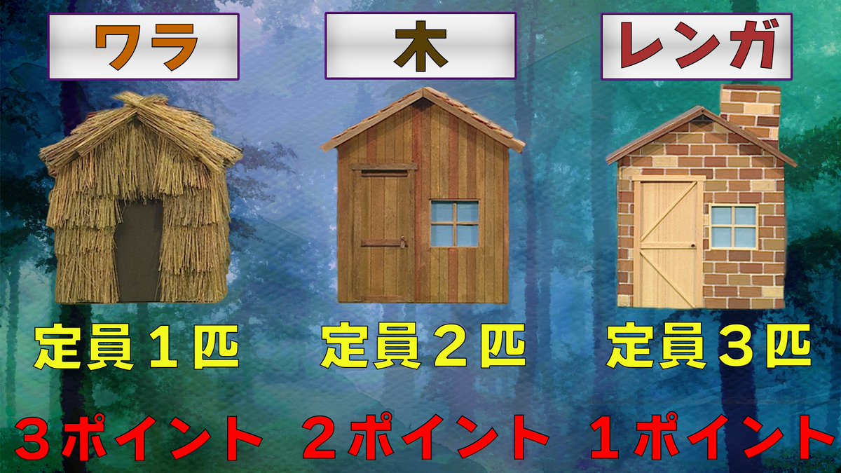 おとぎ話「3匹の子ブタ」のルールを紹介🐷 狼が来るまでにワラ、木