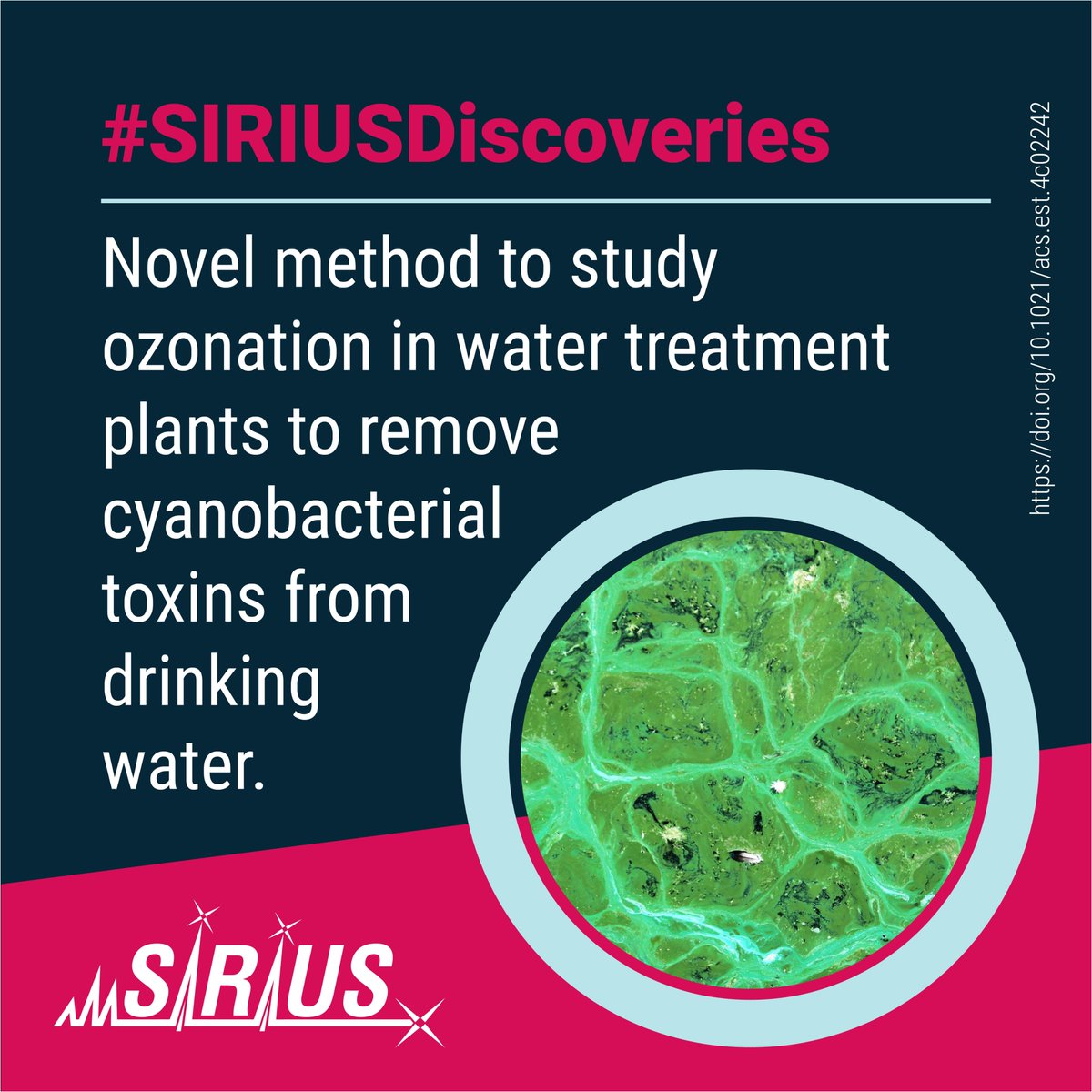 Bright Giant (@bright_giant) on Twitter photo Novel method for efficient screening of how different #cyanobacterial toxins interact with ozone during #WaterTreatment to remove those #toxins from #DrinkingWater. 
📄doi.org/10.1021/acs.es…
💡 More #SIRIUSDiscoveries: lnkd.in/ekqek2Vp
#SIRIUS_MS #MSSoftware #Freshwater Novel method for efficient screening of how different #cyanobacterial toxins interact with ozone during #WaterTreatment to remove those #toxins from #DrinkingWater. 
📄doi.org/10.1021/acs.es…
💡 More #SIRIUSDiscoveries: lnkd.in/ekqek2Vp
#SIRIUS_MS #MSSoftware #Freshwater