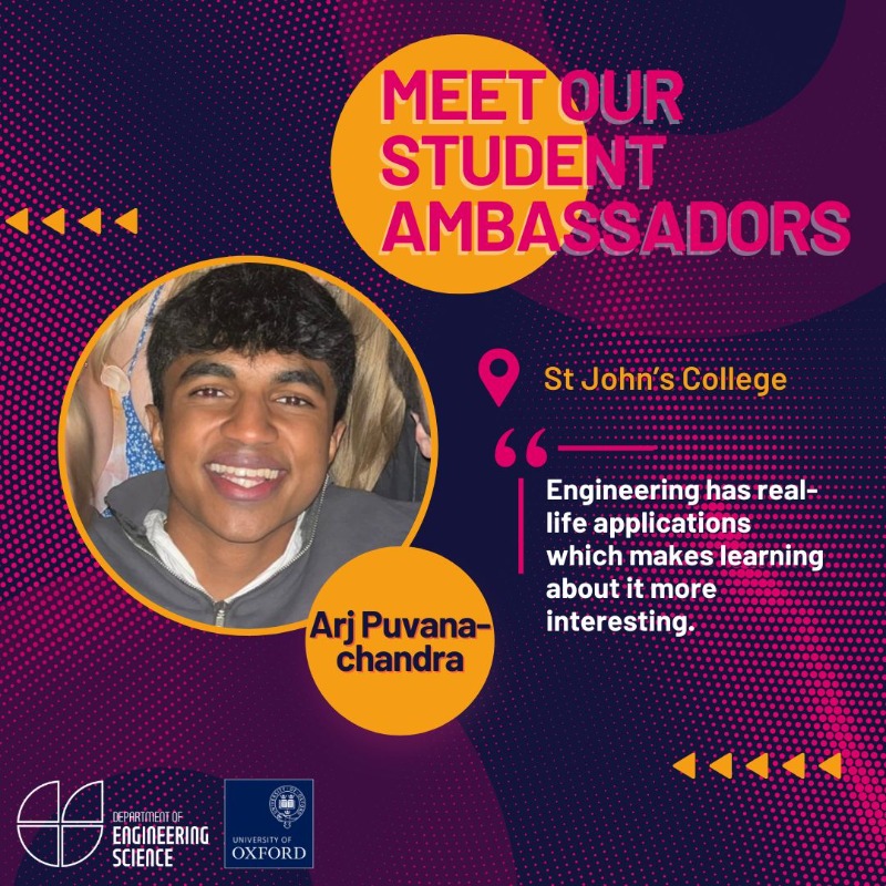 oxengsci's tweet photo. Meet our Engineering Science student ambassadors! 📢 Arj says Oxford's labs are "good fun" - you get to "make/do something practical!" Chat with them at open days today and Sept 20 to learn more about the hands-on learning experience. #OxOpenDays #OpenDays2024