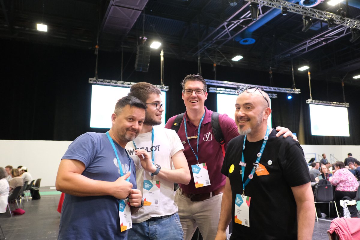 🤗it's great to be part of the International WordPress Community and meet at #WCEU  these really old good friends! 🤗

🫵You too can be part of it!🫵

👇in any <a href="/WCEurope/">WordCamp Europe</a> , WP Meetup and any at WordCamp in the world! 🌍 👇

events.wordpress.org

<a href="/TacoVerdo/">Taco Verdo</a> <a href="/realloc/">Dennis Ploetner</a> Matteo