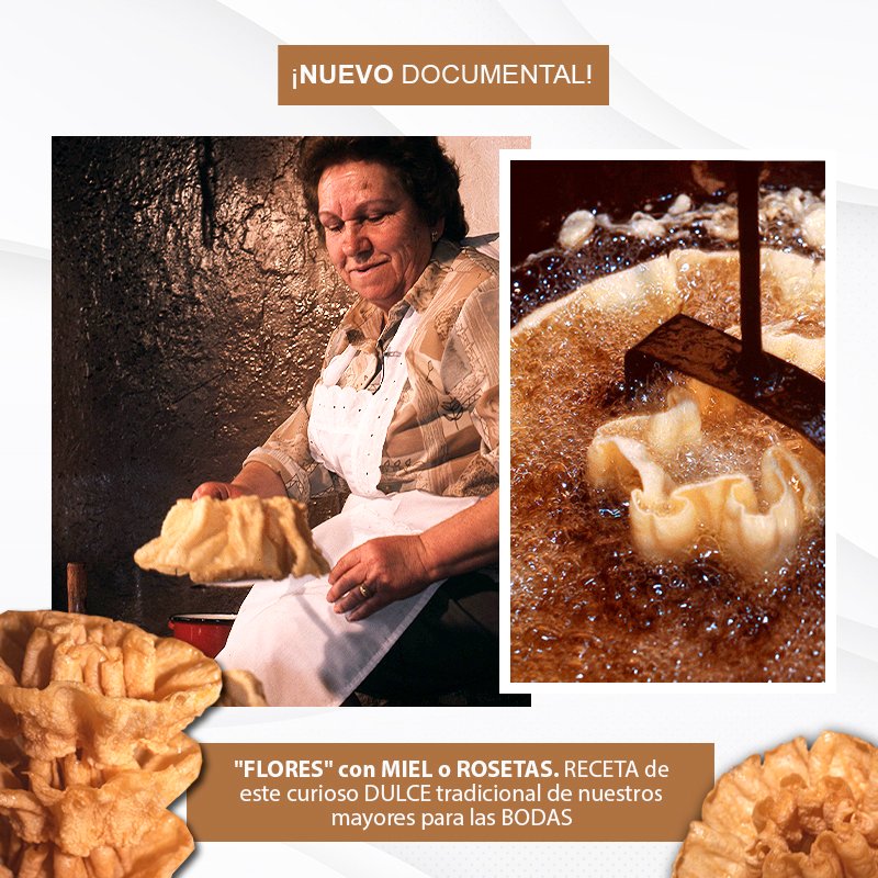 EugenioMonesma's tweet photo. 🔴🎥 ESTRENO | "FLORES" con MIEL o #ROSETAS. #Receta de este curioso #dulce tradicional de nuestros mayores para las bodas. #Floretas #OficiosPerdidos
🕣 HOY a las 20:30h en mi canal de #Youtube: https://t.co/4wT6MW2xvU
⏲️ Duración: 5 minutos
¡Espero que os guste! 😀 https://t.co/IAlZAoskV0