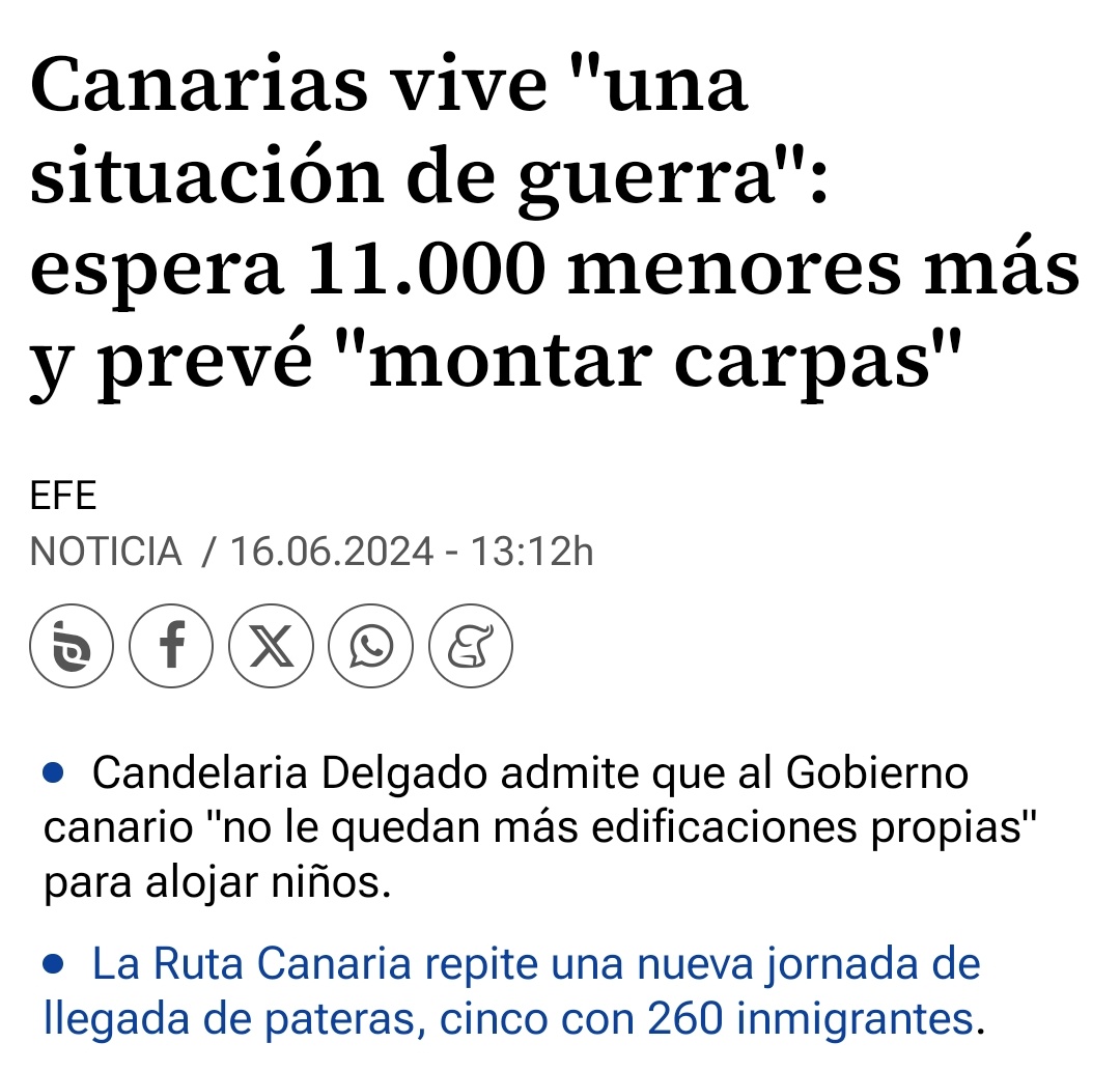Yo no sé cómo no estamos exigiendo, MÍNIMO Y EN PRIMER LUGAR, la acogida DIGNA de los menores africanos sin refentes familiares y la dimisión de la Consejera de Bienestar Social e Infancia. 
Comparar la infancia con guerra, a dónde hemos llegado.